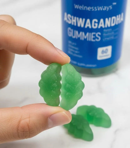WellnessWays™ Ashwagandha Gummies | Natural Adaptogenic Support for Stress & Calm (60 Count)