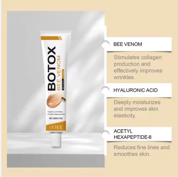 OUHOE Bee Venom Peptide Anti-Wrinkle Cream (20g) | Natural Botox Effect Face Lift & Collagen Booster