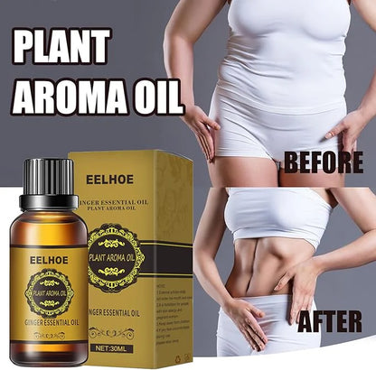 EELHOE Natural Ginger Massage Oil (30ml) | Lymphatic Drainage, Muscle Relief & Body Sculpting Essential Oil
