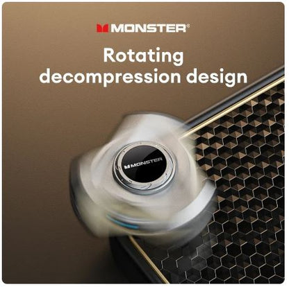 Monster XKT22 Cyberpunk Wireless Earbuds | True HiFi Stereo Dynamic Headset with Fidget Spinner Rotary Case, Bluetooth 5.4, HD Mic & Type-C Fast Charge