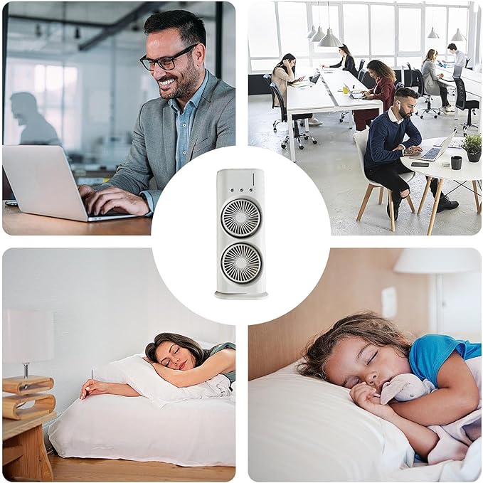 Double Ended Spray Fan — Dual Mist + LED USB Rechargeable Portable Cooling Fan for UAE