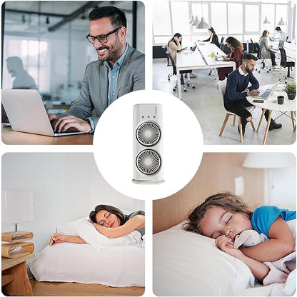 Double Ended Spray Fan — Dual Mist + LED USB Rechargeable Portable Cooling Fan for UAE